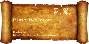 Platz Márton névjegykártya